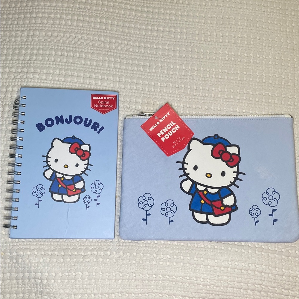Hello Kitty Blue Bonjour Notebook and Pouch Set